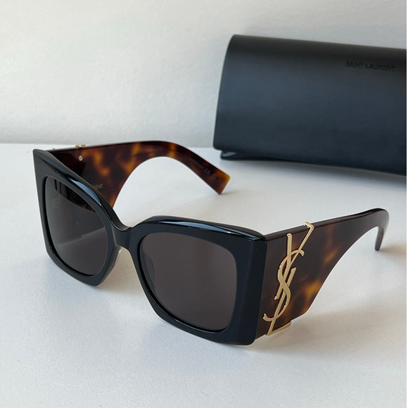 NEW Saint Laurent SLM119 Blaze Black Havana Brown Sunglasses - Picture 1 of 9